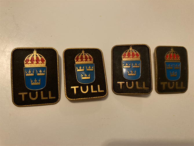 Metallmärke Tull, 4 x 5 cm